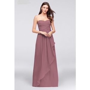 David’s Bridal Strapless Chiffon Bridesmaid Dress